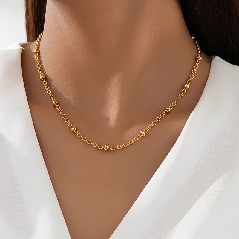 Premium Chain Necklace with Exquisite Round Bead Decoration